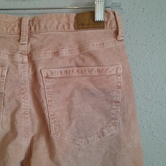 American Eagle Outfitters Mom Jean High Waist Corduroy Jeans Blush Pink Size 0 - Picture 7 of 10